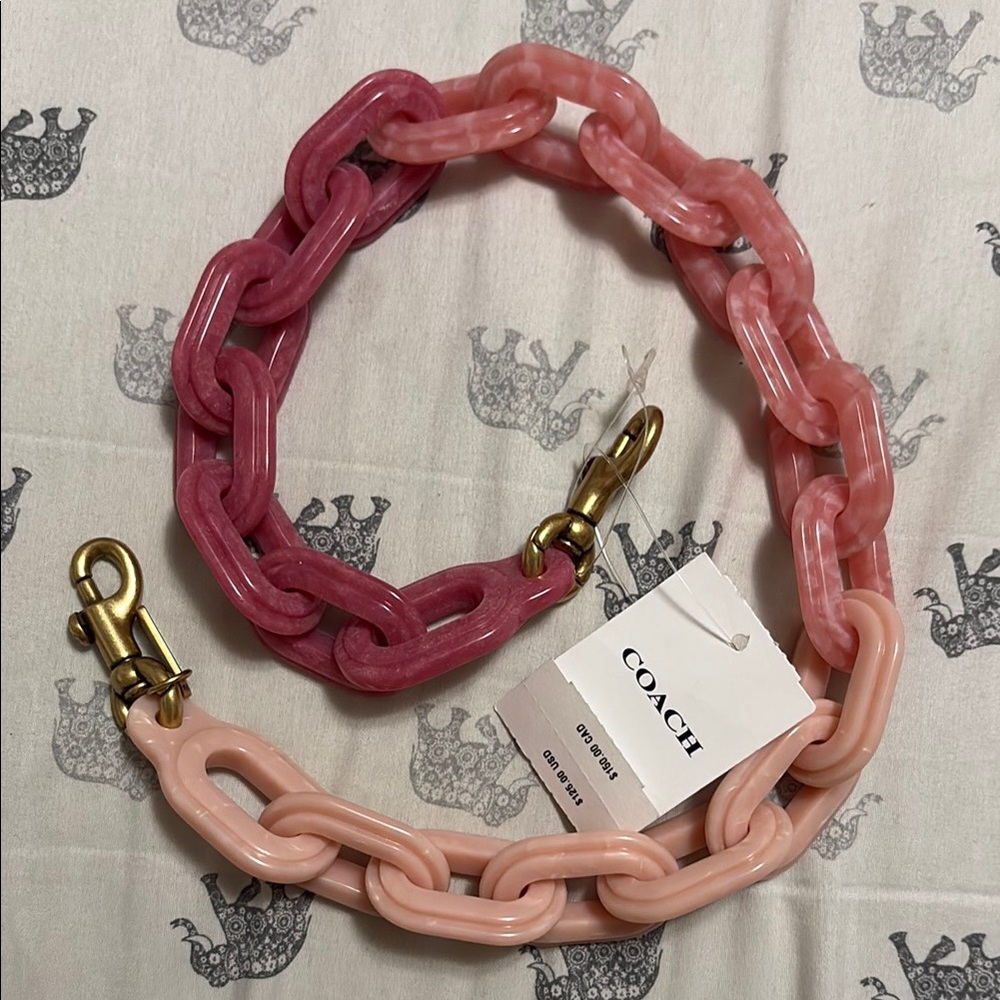 Coach Pink and Gold Chain Jewelry